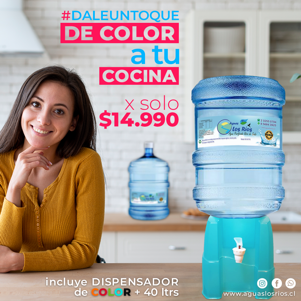 Dispensador base de color + 2 bidones de 20 litros